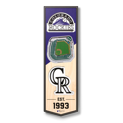 Colorado Rockies 6" x 19" 3D Stadium Banner Wall Art