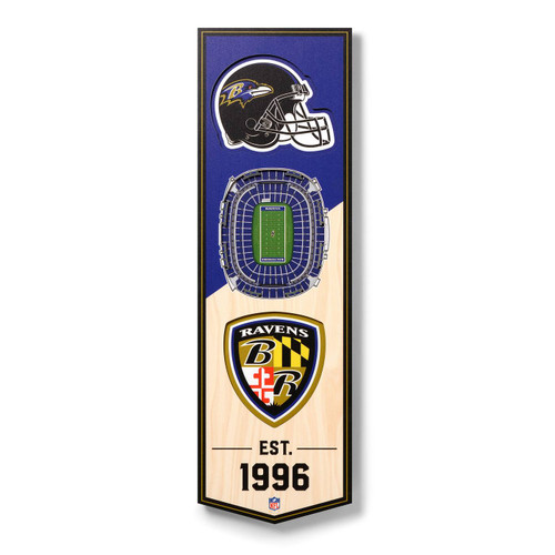 Baltimore Ravens 6" x 19" 3D Stadium Banner Wall Art