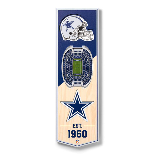 Dallas Cowboys 6" x 19" 3D Stadium Banner Wall Art
