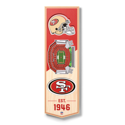 San Francisco 49ers 6" x 19" 3D Stadium Banner Wall Art