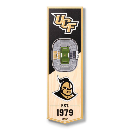Central Florida Knights 6" x 19" 3D Stadium Banner Wall Art