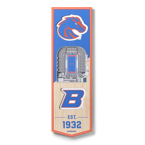 Boise State Broncos 6" x 19" 3D Stadium Banner Wall Art