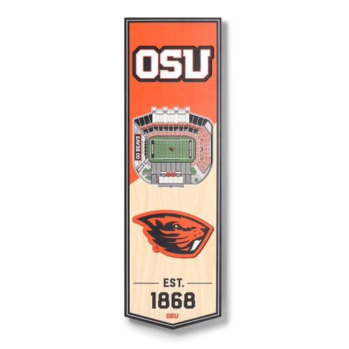 Oregon State Beavers 6" x 19" 3D Stadium Banner Wall Art