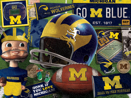 Michigan Wolverines Wooden Retro Series 333 Piece Puzzle