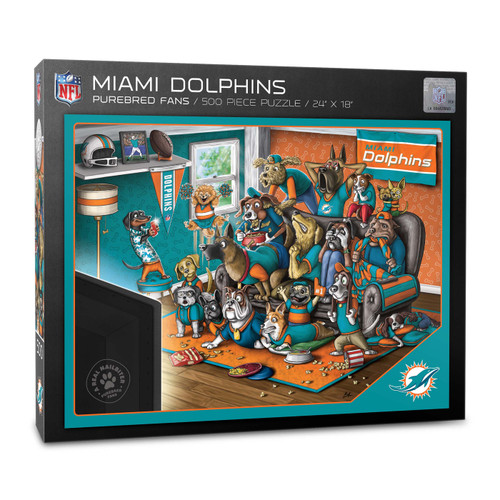 Miami Dolphins Purebred Fans "A Real Nailbiter" 500 Piece Puzzle