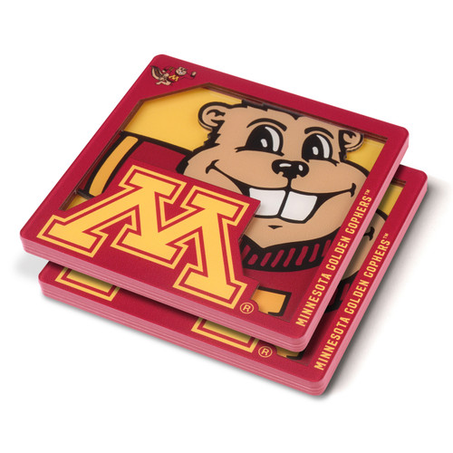 Minnesota Golden Gophers 3D Logo Series Coasters Set