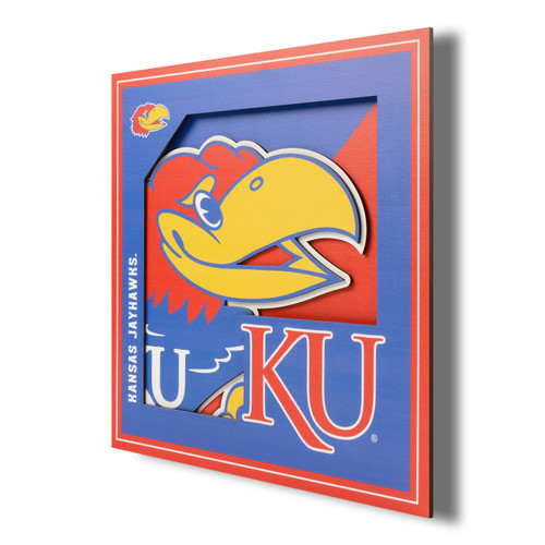 Kansas Jayhawks 12" x 12" 3D Logo Series Wall Art