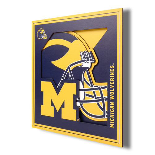 Michigan Wolverines 12" x 12" 3D Logo Series Wall Art