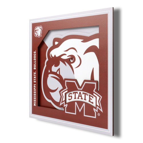 Mississippi State Bulldogs 12" x 12" 3D Logo Series Wall Art