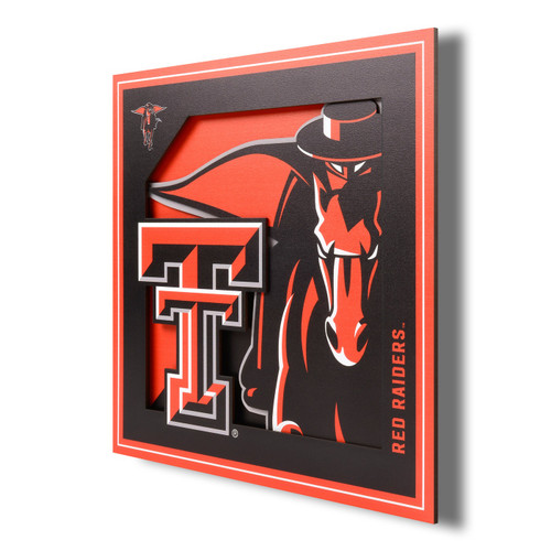 Texas Tech Red Raiders 12" x 12" 3D Logo Series Wall Art