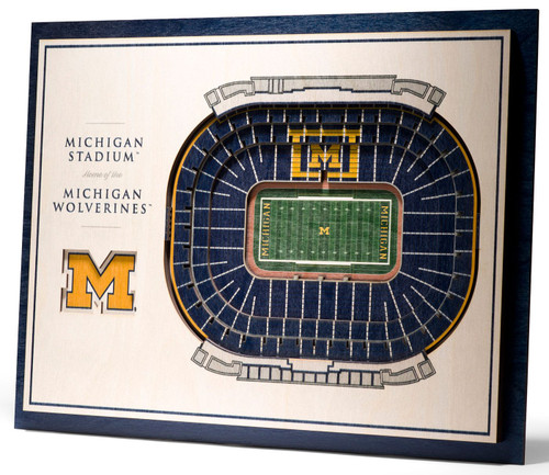 Michigan Wolverines 5-Layer StadiumViews 3D Wall Art