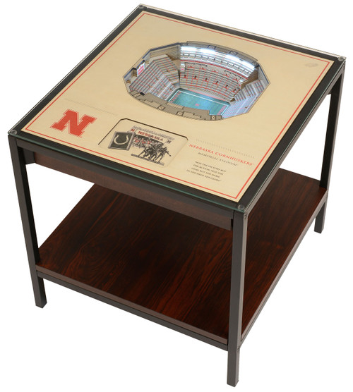 Nebraska Cornhuskers 25-Layer StadiumViews Lighted End Table