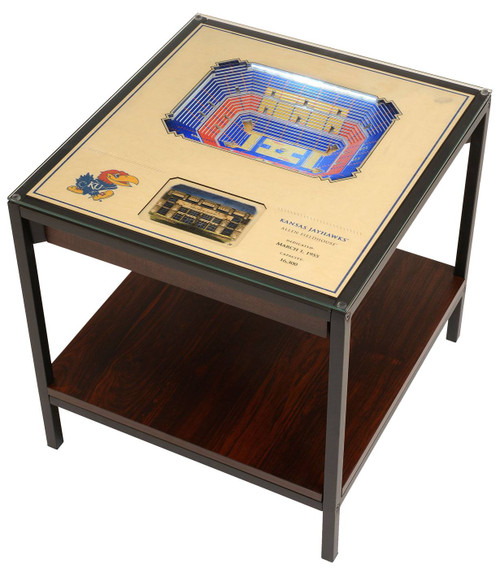 Kansas Jayhawks 25-Layer StadiumViews Lighted End Table