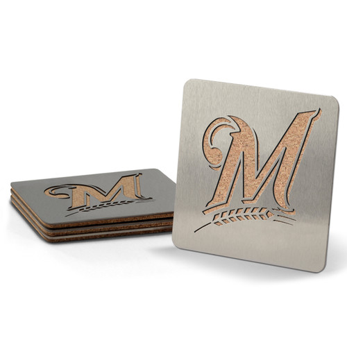 Milwaukee Brewers Boasters Stainless Steel Coasters - Set of 4