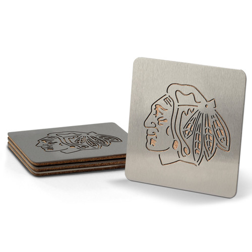 Chicago Blackhawks Boasters Stainless Steel Coasters - Set of 4