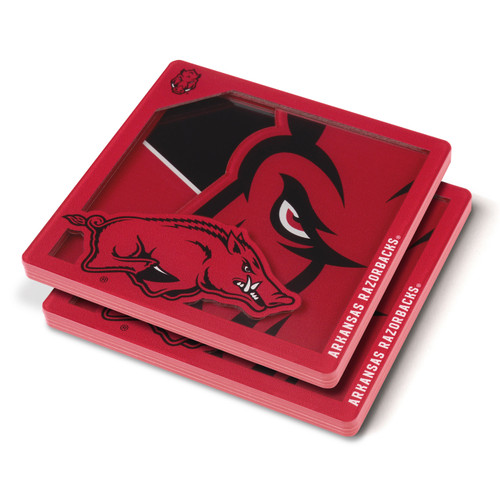 Arkansas Razorbacks 3D Logo Series Coasters Set