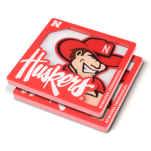 Nebraska Cornhuskers 3D Logo Series Coasters Set