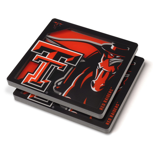 Texas Tech Red Raiders 3D Logo Series Coasters Set