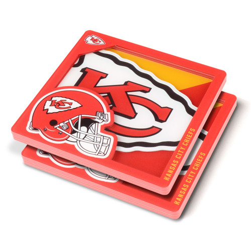 Kansas City Chiefs 3D Logo Series Coasters Set