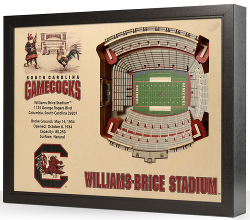 South Carolina Gamecocks 25-Layer StadiumViews 3D Wall Art