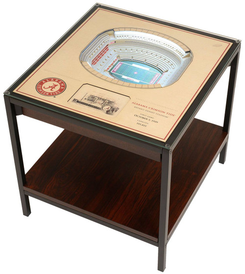 Alabama Crimson Tide 25-Layer StadiumViews Lighted End Table