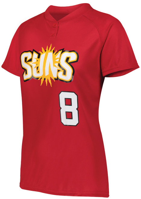 Augusta Women's Attain Wicking Two-Button Custom Softball Jersey
