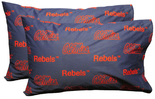 Mississippi Rebels Printed Pillowcase Set