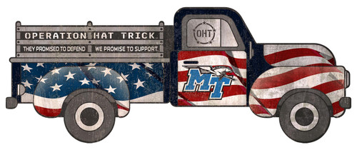 Middle Tennessee State Blue Raiders OHT Truck Flag Cutout Sign