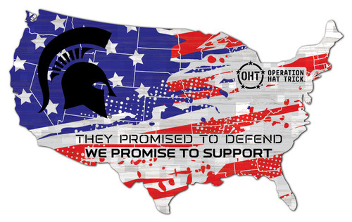 Michigan State Spartans OHT USA Shape Cutout Sign