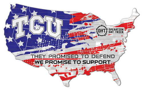 Texas Christian Horned Frogs OHT USA Shape Cutout Sign