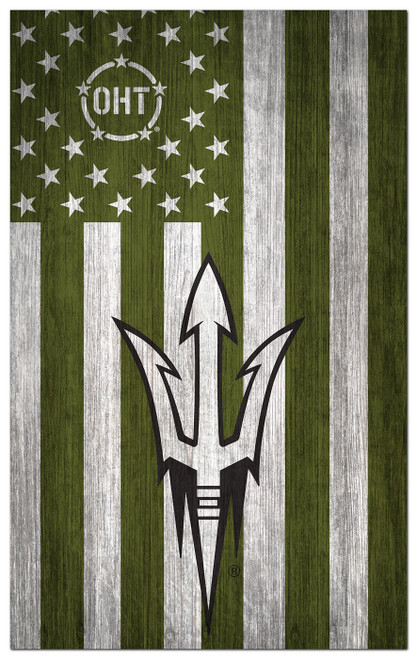 Arizona State Sun Devils OHT Military Green Flag 11" x 19" Sign