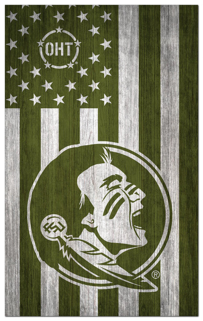 Florida State Seminoles OHT Military Green Flag 11" x 19" Sign