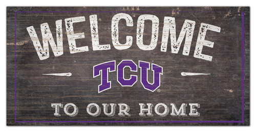 Texas Christian Horned Frogs 6" x 12" Welcome Sign