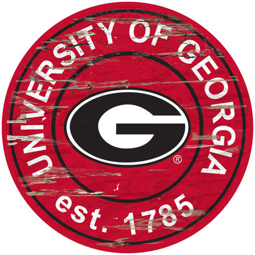 Georgia Bulldogs Distressed Round Sign