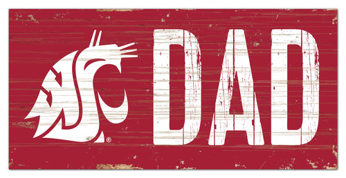 Washington State Cougars 6" x 12" Dad Sign