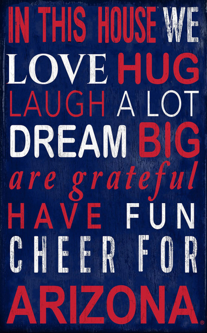 Arizona Wildcats In This House Sign