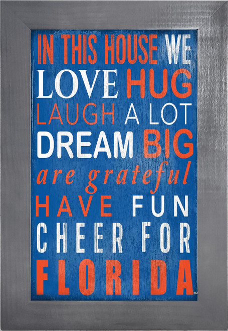 Florida Gators In This House 11" x 19" Framed Sign