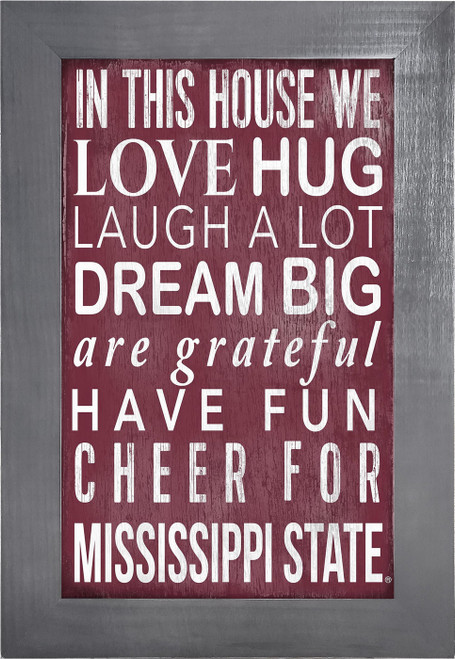 Mississippi State Bulldogs In This House 11" x 19" Framed Sign