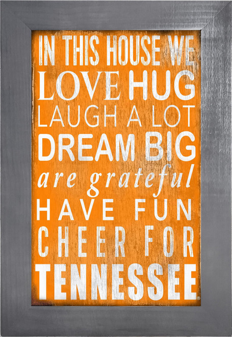 Tennessee Volunteers In This House 11" x 19" Framed Sign