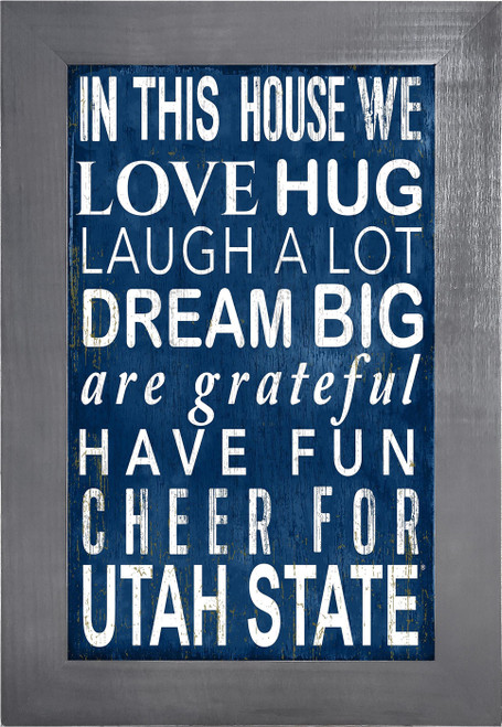 Utah State Aggies In This House 11" x 19" Framed Sign