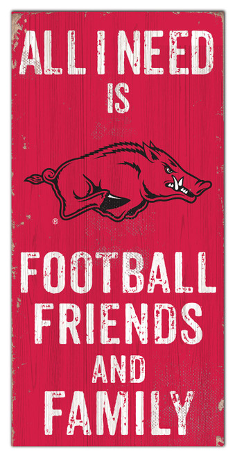 Arkansas Razorbacks 6" x 12" Friends & Family Sign