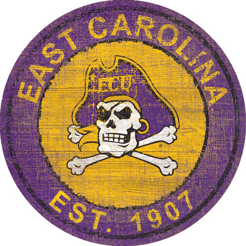 East Carolina Pirates 24" Heritage Logo Round Sign