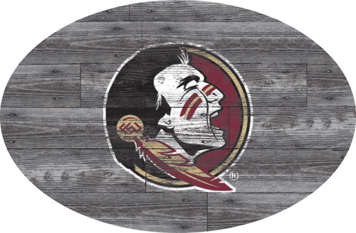 Florida State Seminoles 46" Distressed Wood Oval Sign