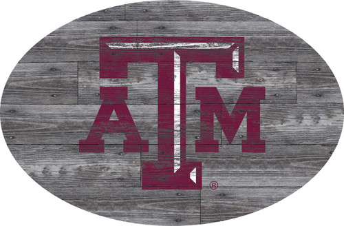 Texas A&M Aggies 46" Distressed Wood Oval Sign