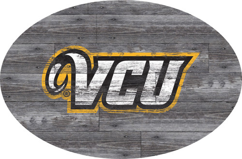 Virginia Commonwealth Rams 46" Distressed Wood Oval Sign