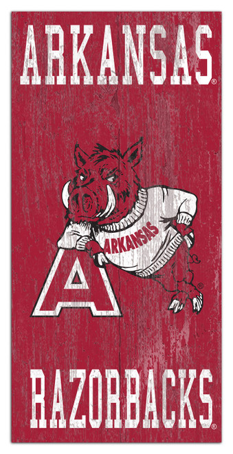 Arkansas Razorbacks 6" x 12" Heritage Logo Sign