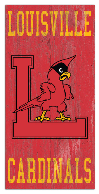 Louisville Cardinals 6" x 12" Heritage Logo Sign