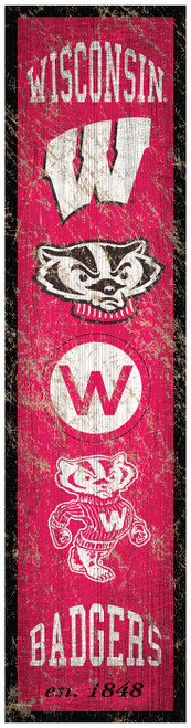 Wisconsin Badgers Heritage Banner Vertical Sign