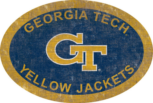 Georgia Tech Yellow Jackets 46" Team Color Oval Sign
