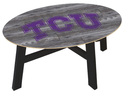 Texas Christian Horned Frogs Distressed Wood Coffee Table
